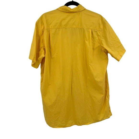 Carhartt Yellow Casual Button Down Short Sleeve Collared Vented Shirt XL Tall - Picture 2 of 8